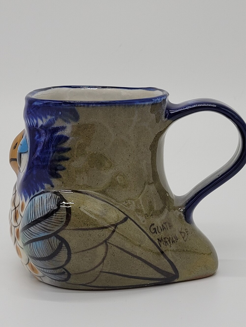 Fair Trade Owl Ceramic Pottery Coffee Mug Ken Edwards Trained Guatemalan Artisan - Picture 4 of 13